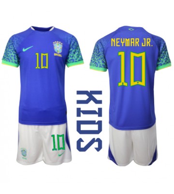 Maillot de foot Brésil Neymar Jr #10 Extérieur enfant Monde 2022 Manches Courte (+ pantalon court)